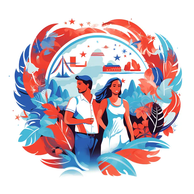 Couple Enjoying a Tropical Vacation