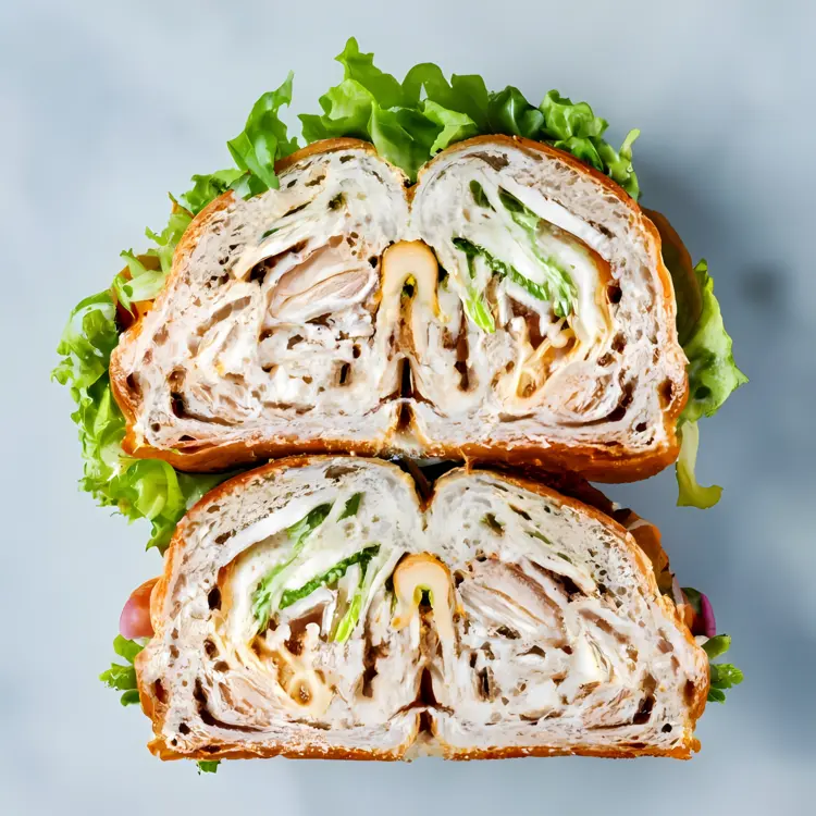 Delicious Turkey Sandwich with Lettuce and Cheese