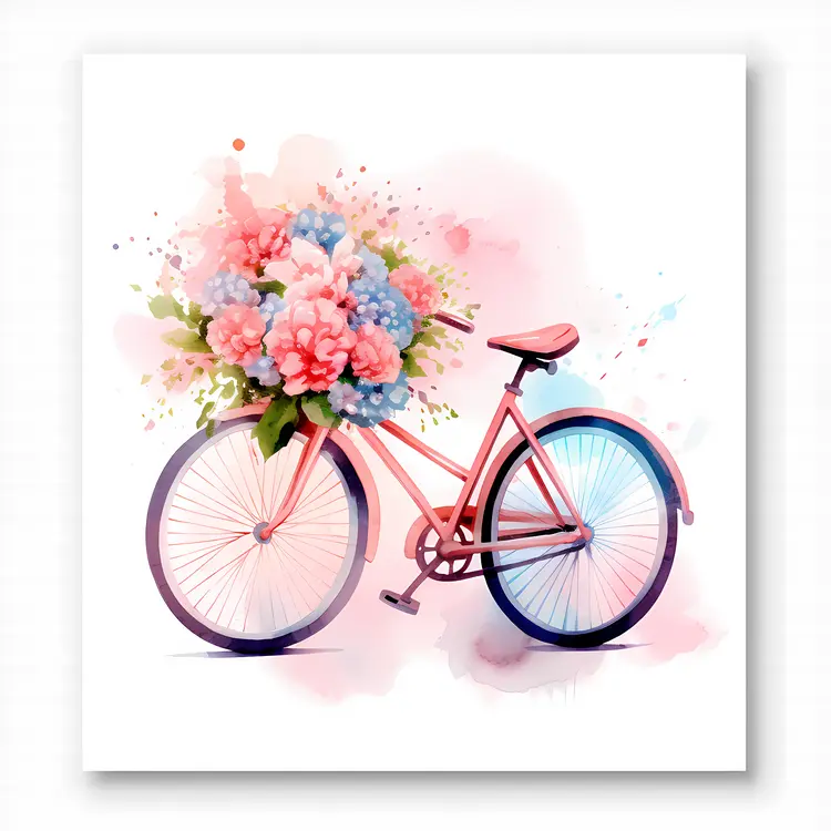 Bicycle with Flower Basket
