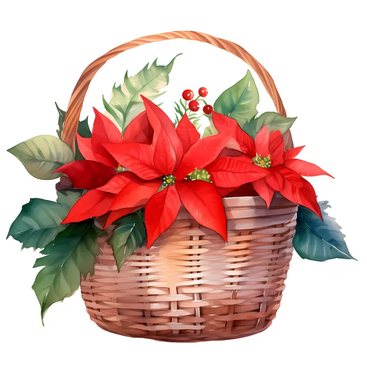Beautiful Poinsettia Basket for Christmas Decor
