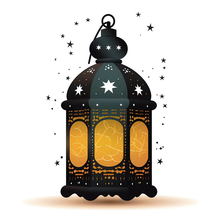 Traditional Black Lantern for Ramadan and Eid Celebrations