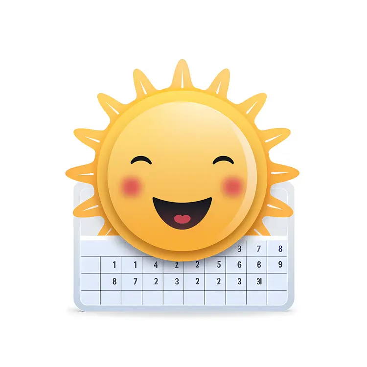 Smiling Sun with Calendar