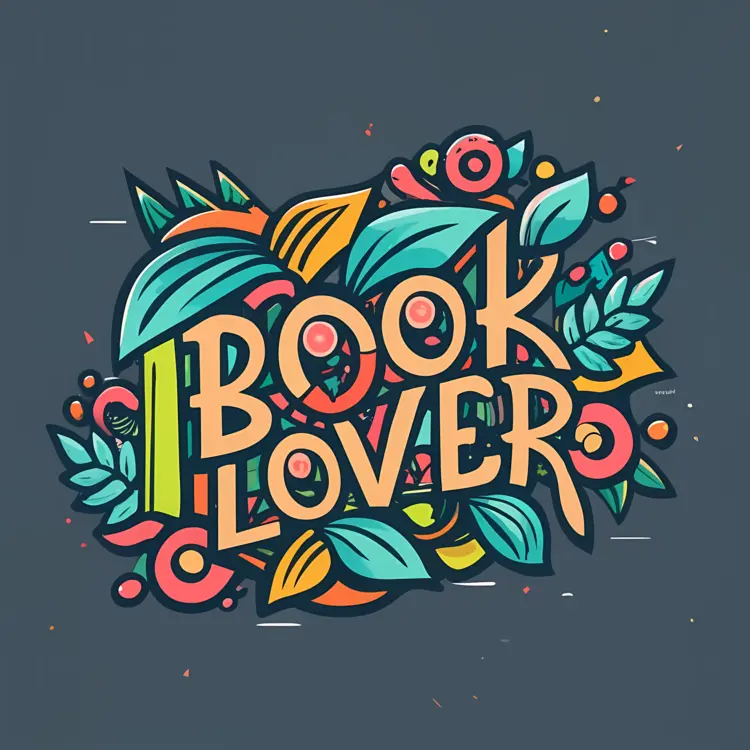 Colorful Book Lover with Leaves