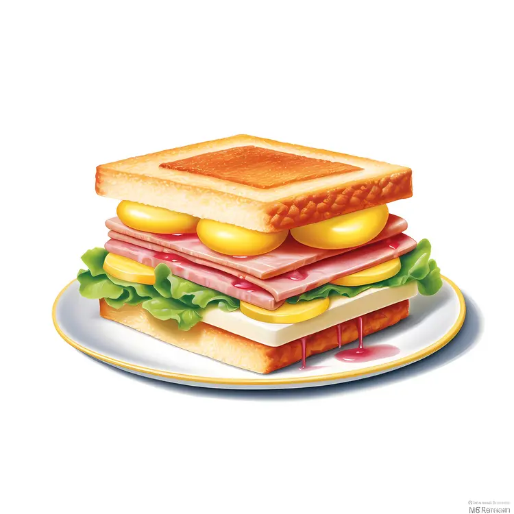 Delicious Sandwich with Ham and Lettuce