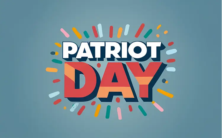 Patriot Day Text with Colorful Confetti