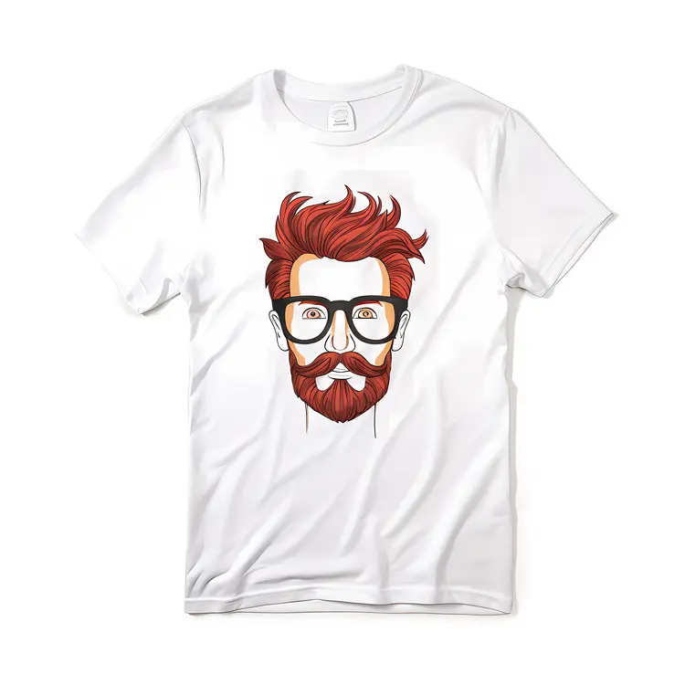 White T-shirt with Hipster Graphic Design
