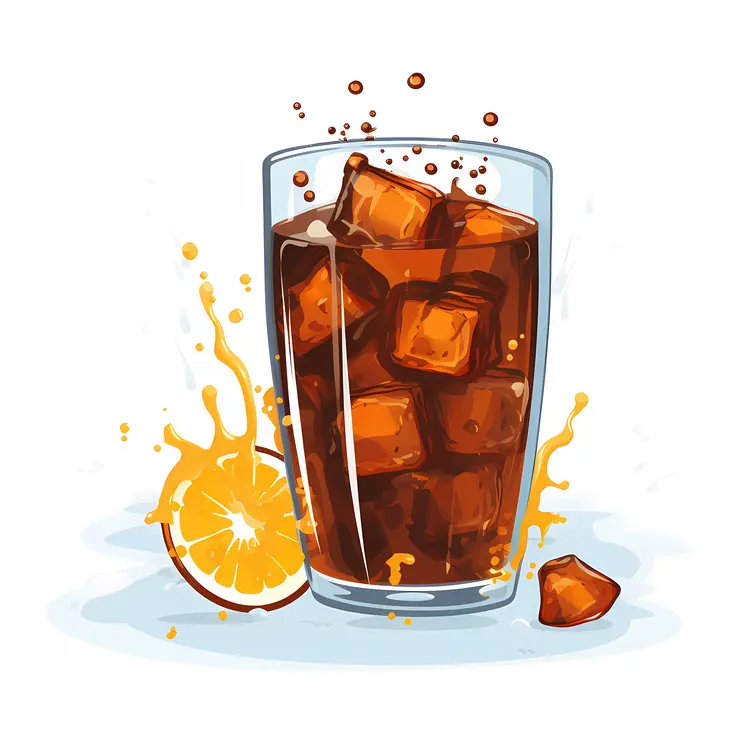 Refreshing Iced Coffee with Orange Slice