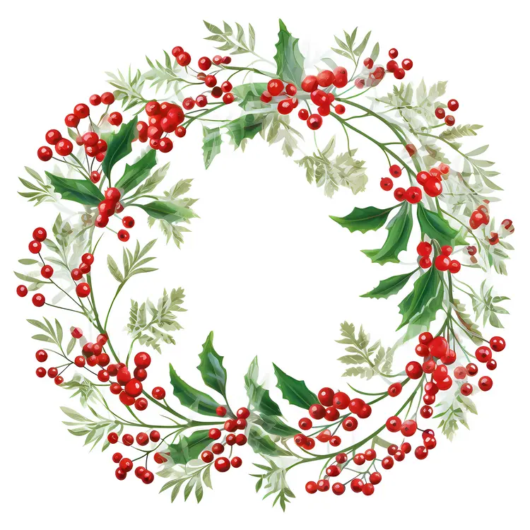 Elegant Christmas Wreath with Holly