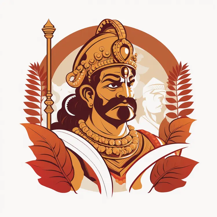 Historical Warrior with Crown and Leaves