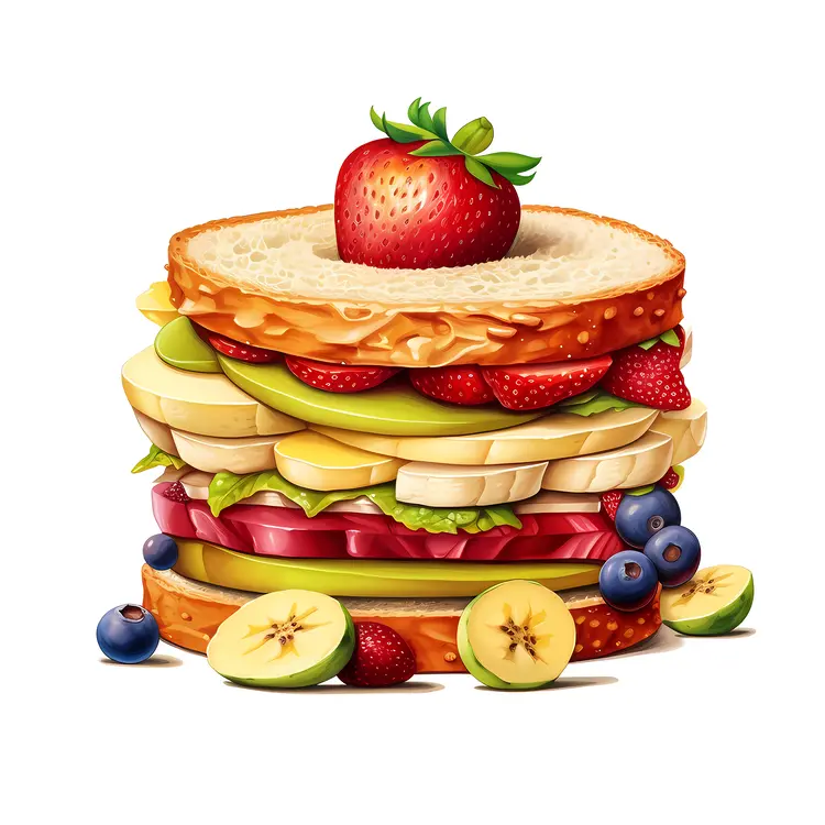 Colorful Fruit Layered Sandwich