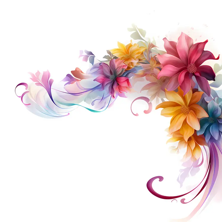 Vibrant Flowers with Swirling Petals