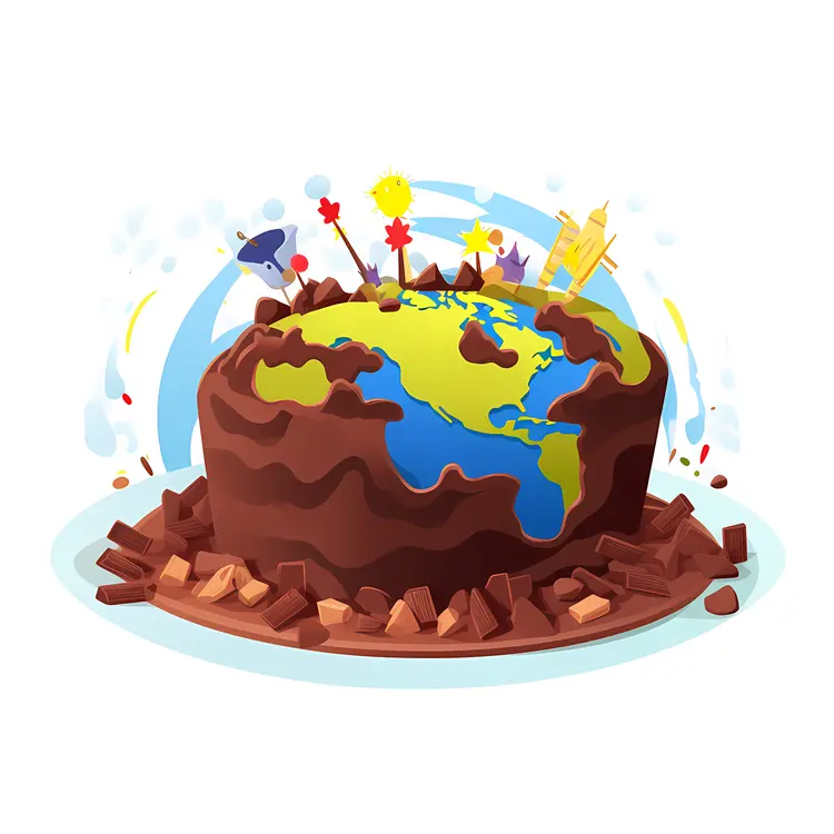Chocolate Earth with Space Elements