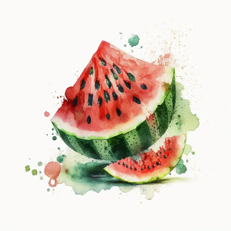 Juicy Watermelon Slice with Seeds