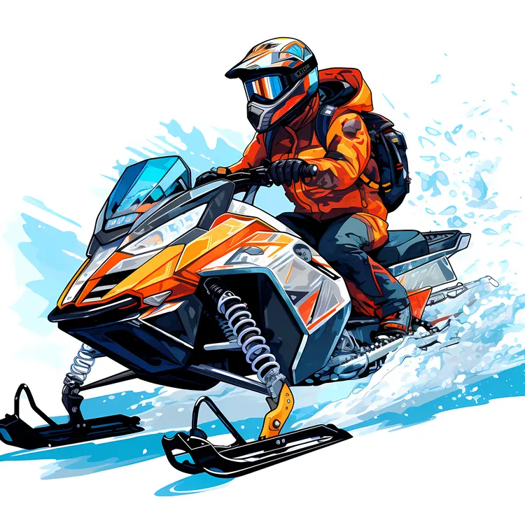 Snowmobile Rider in Winter Adventure