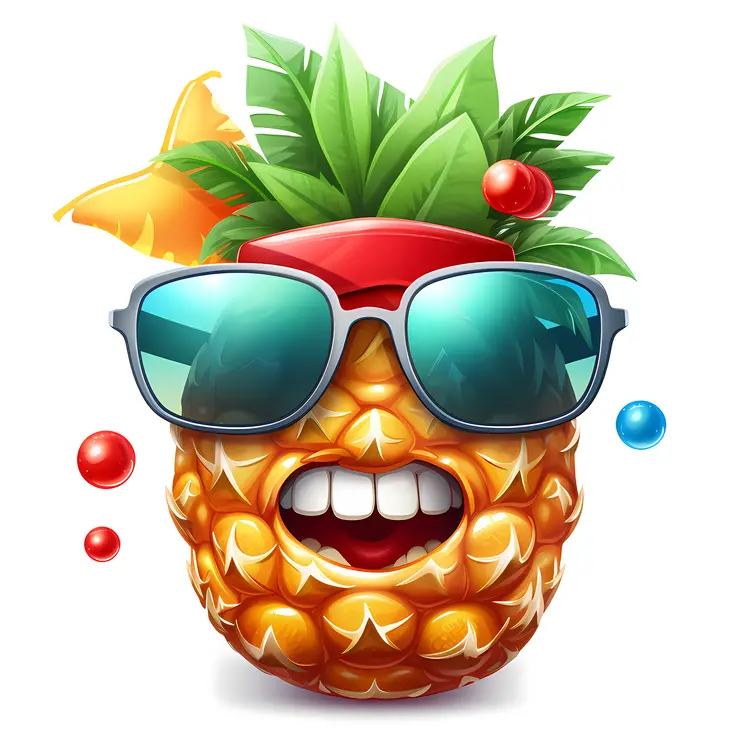 Cool Pineapple with Sunglasses