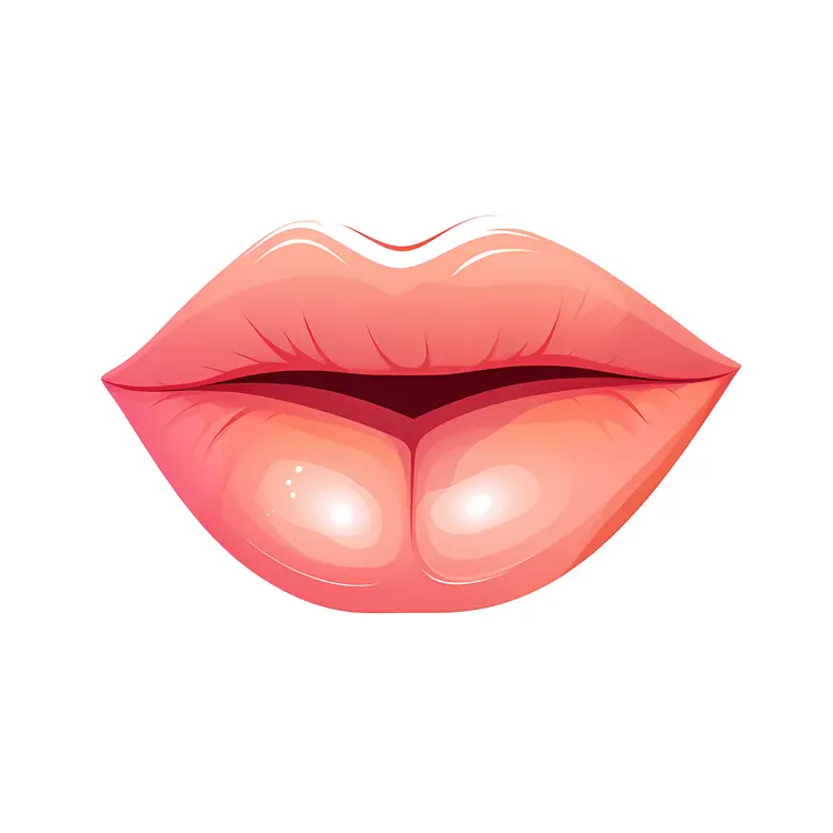 Glossy Pink Lips Illustration
