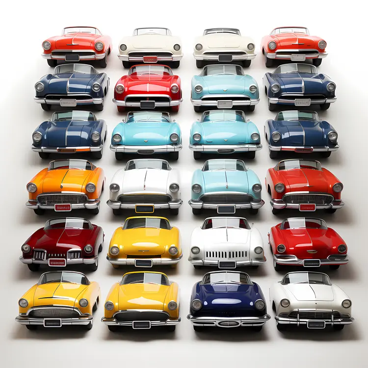 Colorful Collection of Vintage Toy Cars