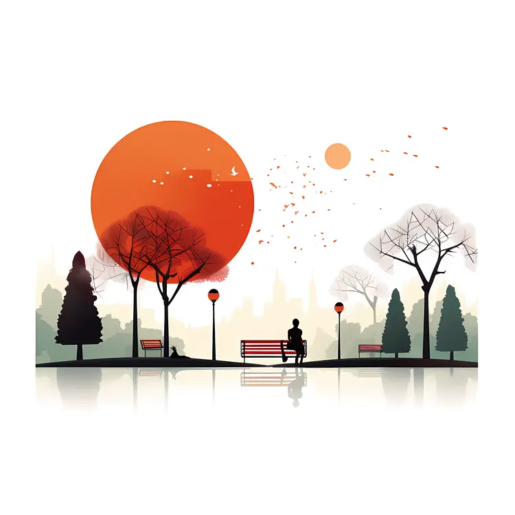 Park Bench at Sunset