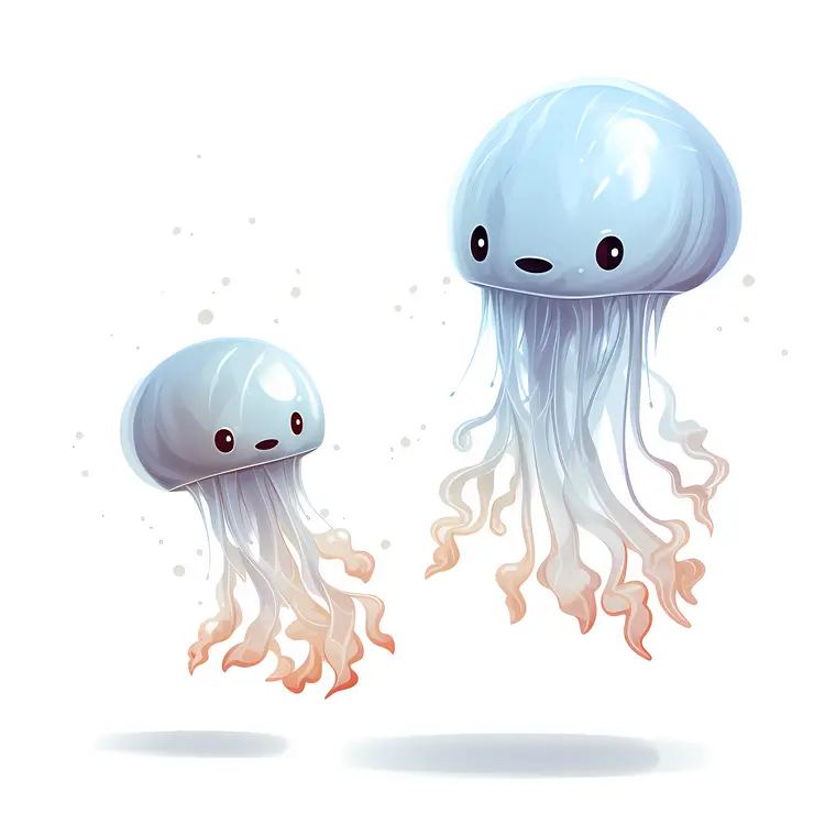 Cute Blue and White Jellyfish