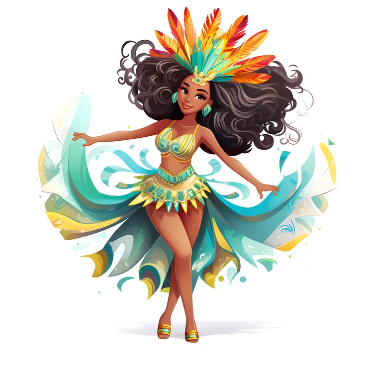 Carnival Dancer in Colorful Costume