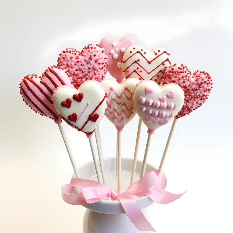 Heart-shaped lollipops for Valentine's Day