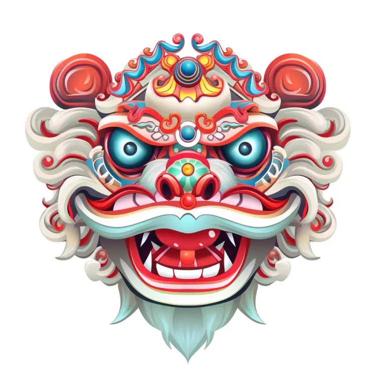 Colorful Lion Dance Mask for Chinese New Year Celebration