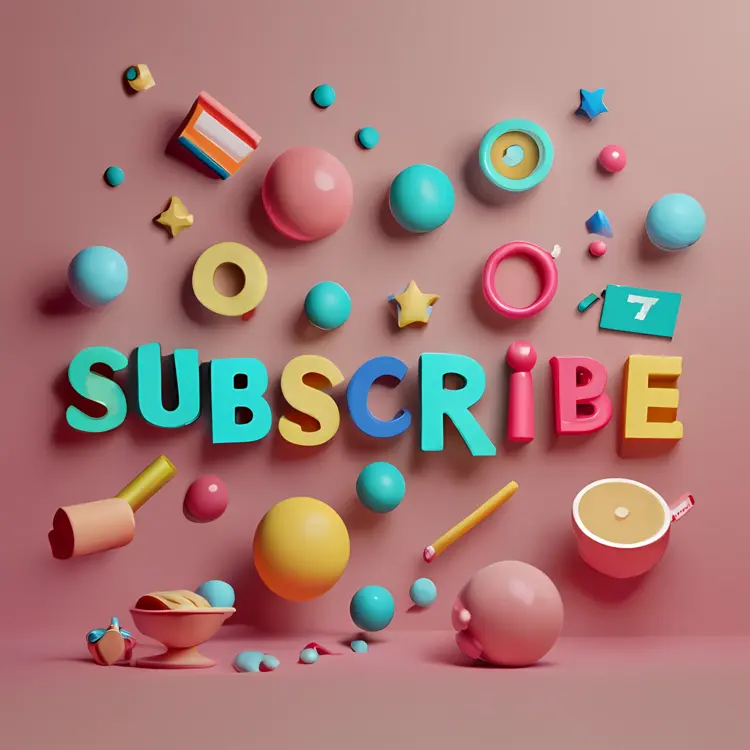 Colorful Shapes with Subscribe Text