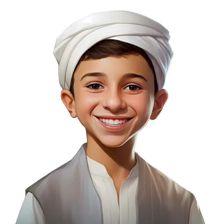 Smiling Boy in Traditional Clothing