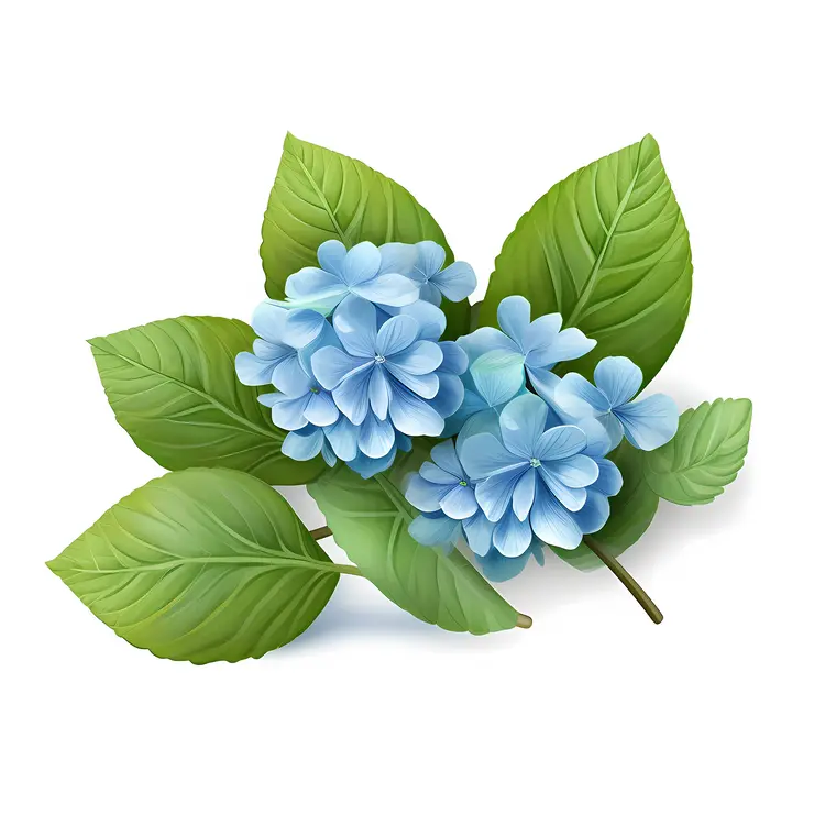 Blue Flowers with Green Leaves