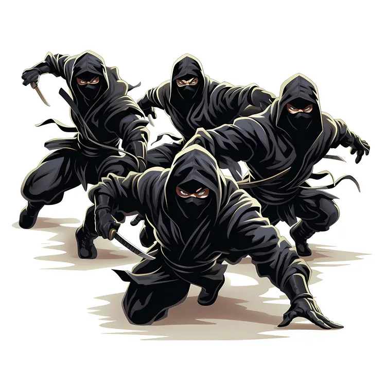 Four Ninjas in Action