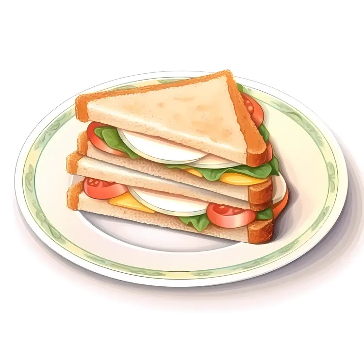 Delicious Sandwich on a Plate