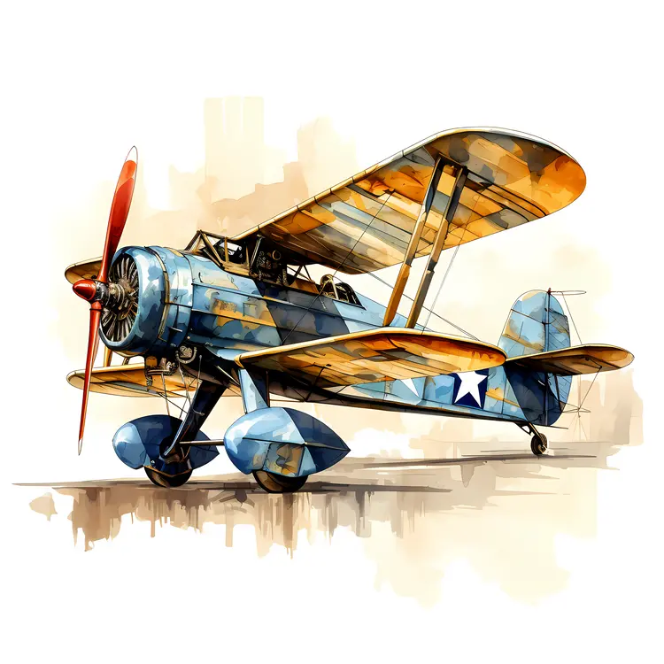 Vintage Biplane Illustration