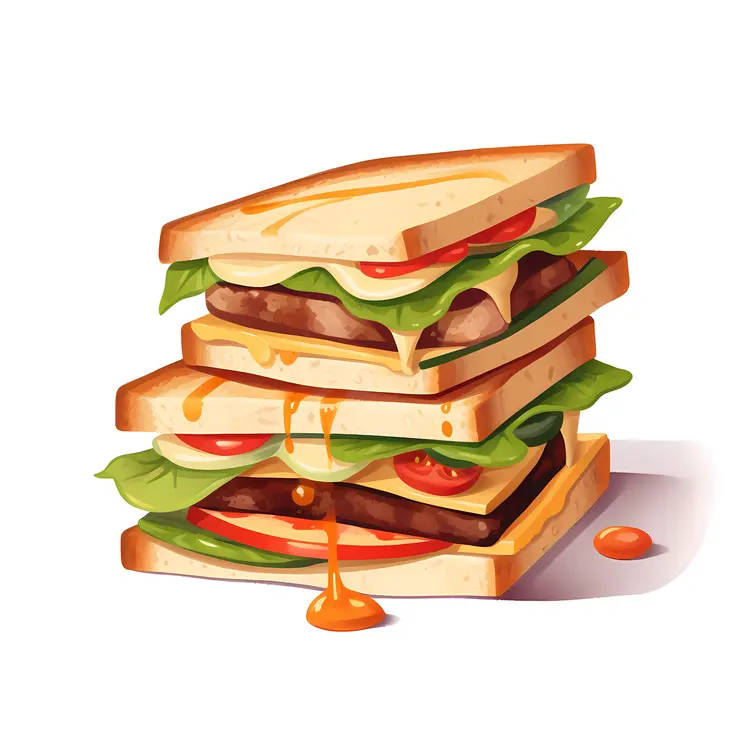 Triple Layer Sandwich with Dripping Sauce