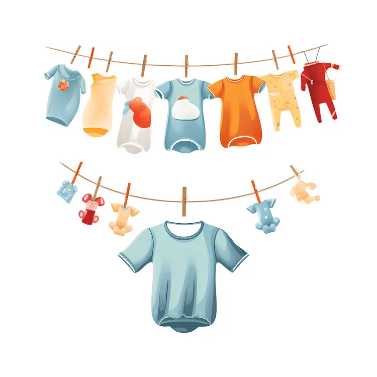 Colorful background of children's clothing and accessories for rainy days