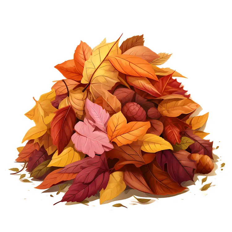 Colorful Autumn Leaves Pile for Thanksgiving Season