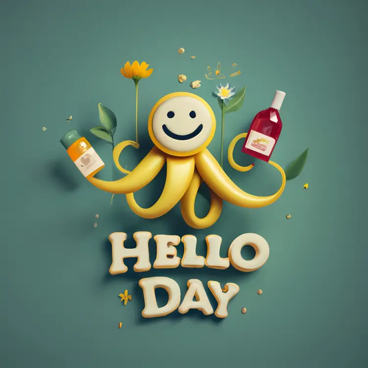 Hello Day with Smiley and Drinks