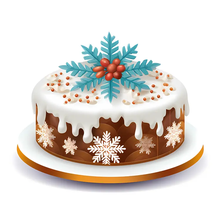 Christmas Cake with Snowflakes