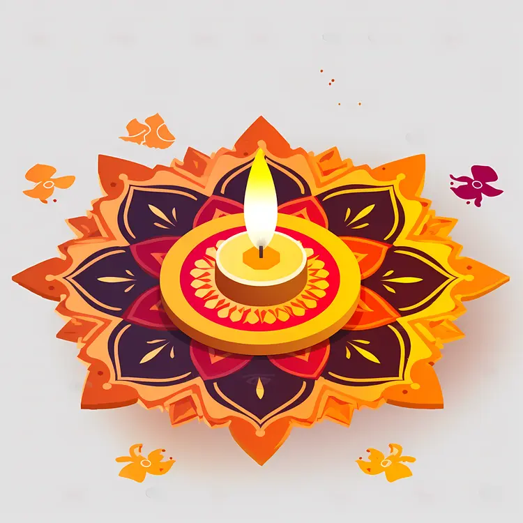 Decorative Candle with Mandala Design