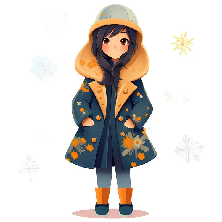 Girl in Stylish Winter Coat