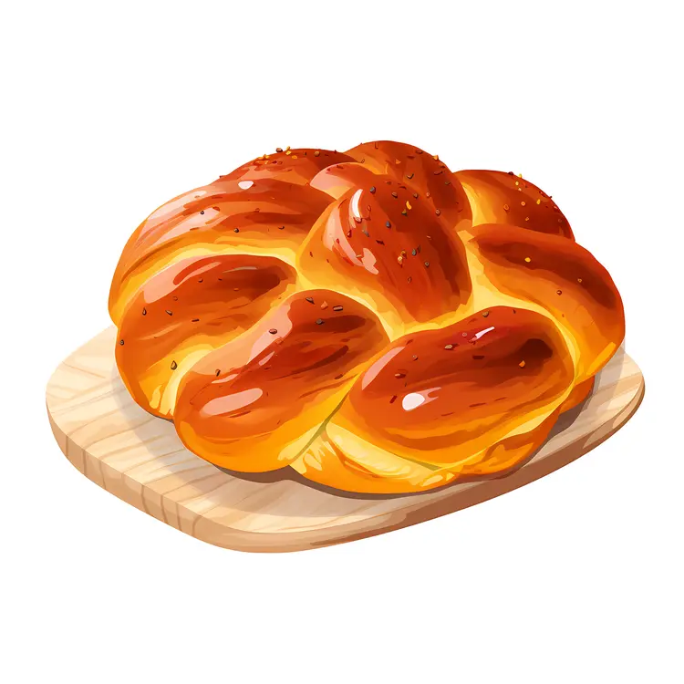 Braided Bread on Cutting Board