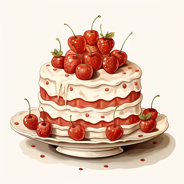 Cherry Cake with Fresh Cherries