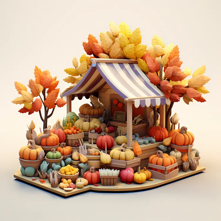 Festive Pumpkin Market Stall