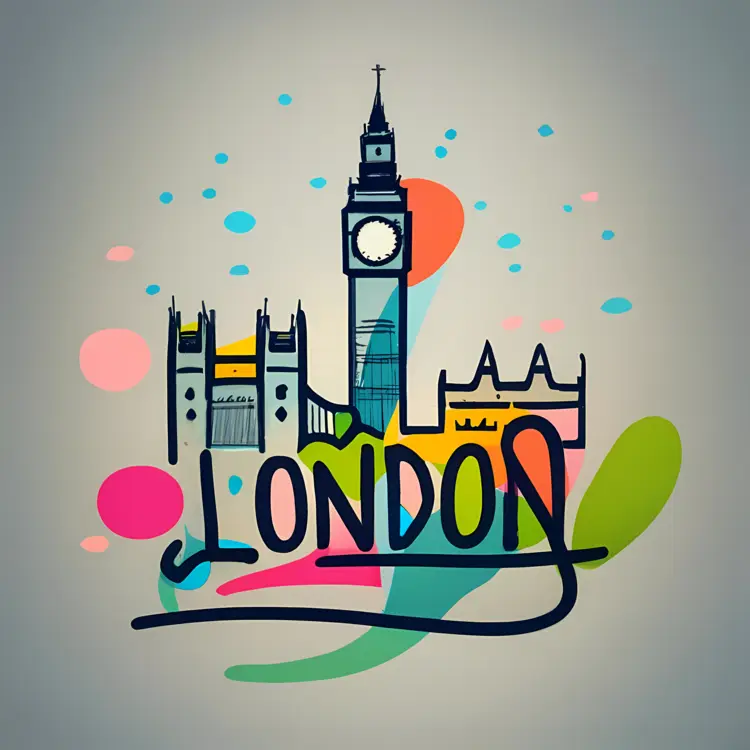 London with Big Ben and landmarks