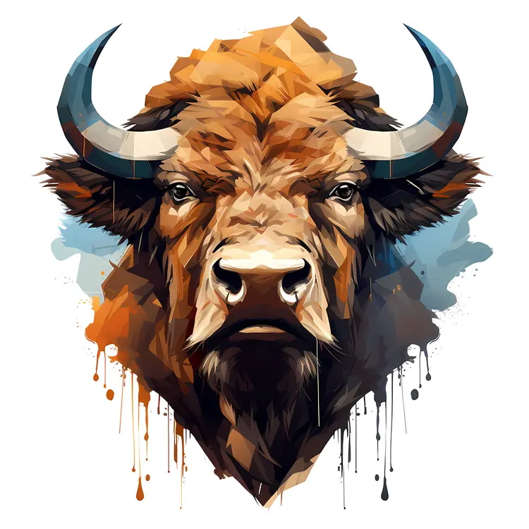 Majestic Buffalo with Horns