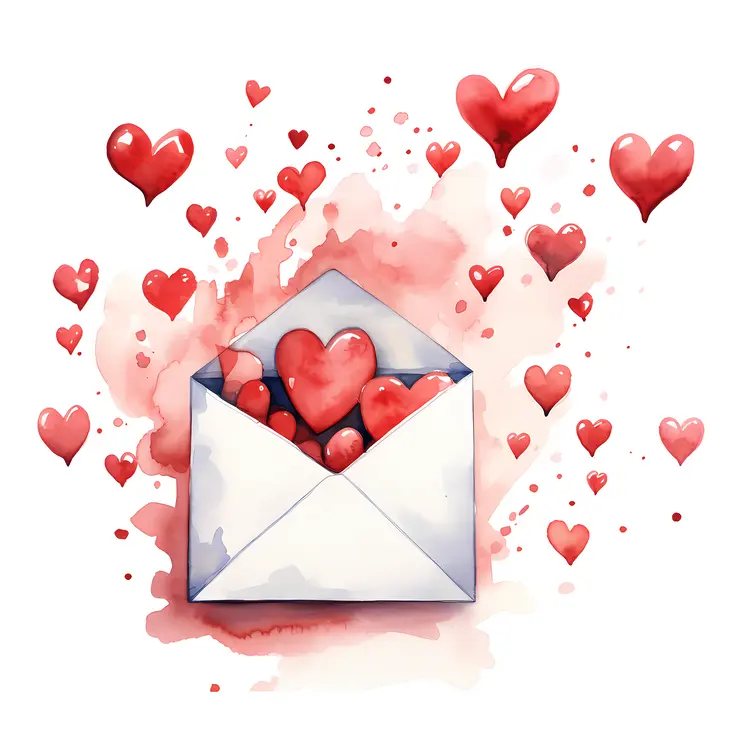 Hearts in Envelope