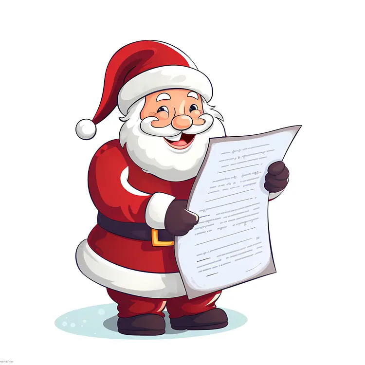 Santa Claus Reading a Scroll