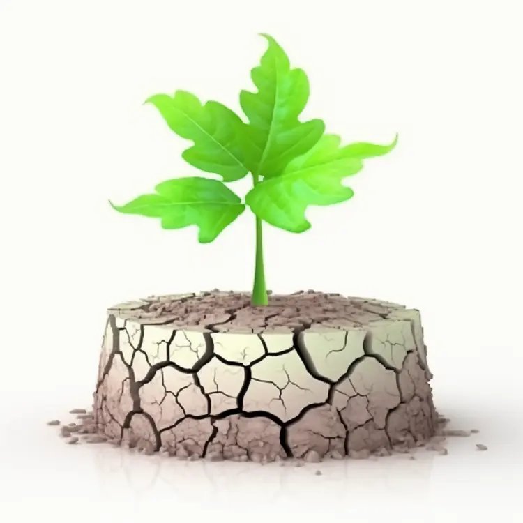 Green Plant Growing on Dry Soil