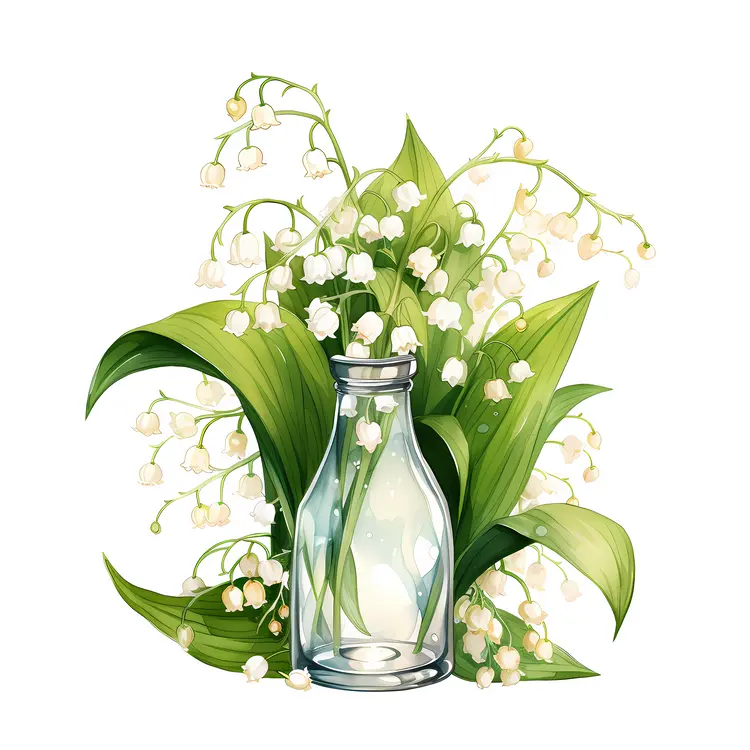 Lily of the Valley in a Glass Bottle