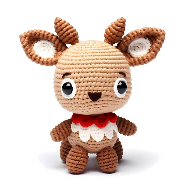 Adorable Reindeer with Red Collar for Christmas