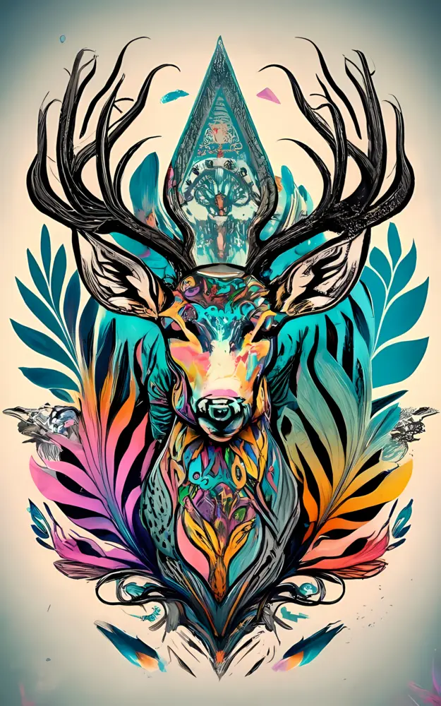 Majestic Deer with Artistic Antlers